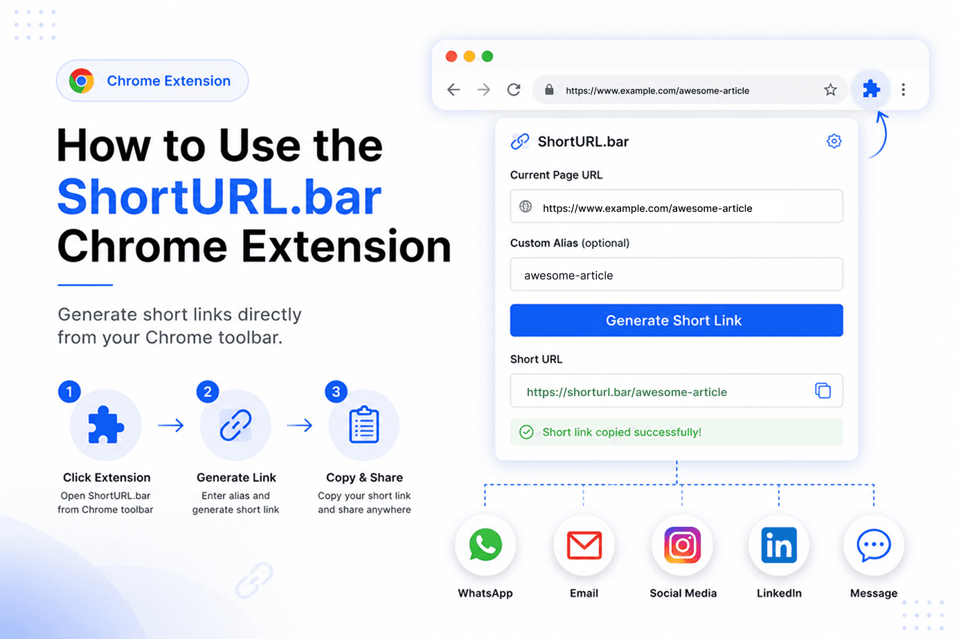 How to Use the ShortURL.bar Chrome Extension